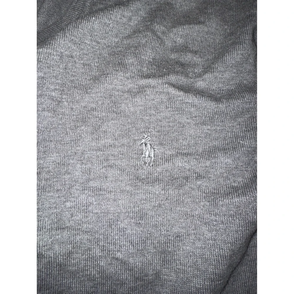 Polo Ralph Lauren Mens 4XLT Grey Pima Cotton V-Neck Sweater Big & Tall Logo